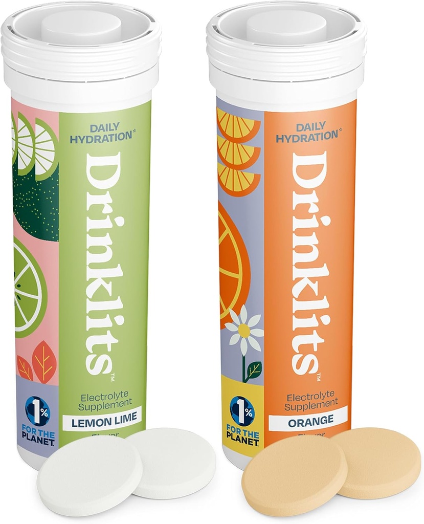 Ποτά Λεμόνι-Lime & Πορτοκαλί Ηλεκτρολυτικά Δισκία (2) Σωλήνας Bundle 