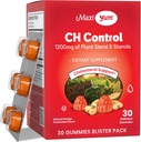 Maxi Health - Cholesterol Gummies με 1200mg Φυτικών στερολών & Stanols - Kosher Gluten Free Healthy Cholesterol Συμπληρώματα 60 ct