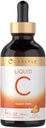 Carlyle Vitamin C Liquid Drops | 4 fl. oz | Ascorbic Acid and Sodium Ascorbate | Orange Flavor | Vegan, Non-GMO, Gluten Free Supplement