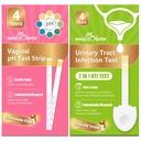 Easy@Home Vaginal pH Test Strips & UTI Test Kits (8 Count): Yeast Infection, BV, UTI Tests for Women, Fast Accurate Results, 4 Urinary Tract Infection & 4 Feminine pH Health Tests