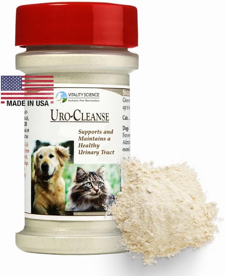 Vitality Science URO-Cleanse for Cats | Natural Aid for Urinary Tract, Bladder, Kidney Health | D-Mannose, Arabinogalactan, Zeolite | Prevents and Eliminates UTI, Bladder Infections and Incontinence