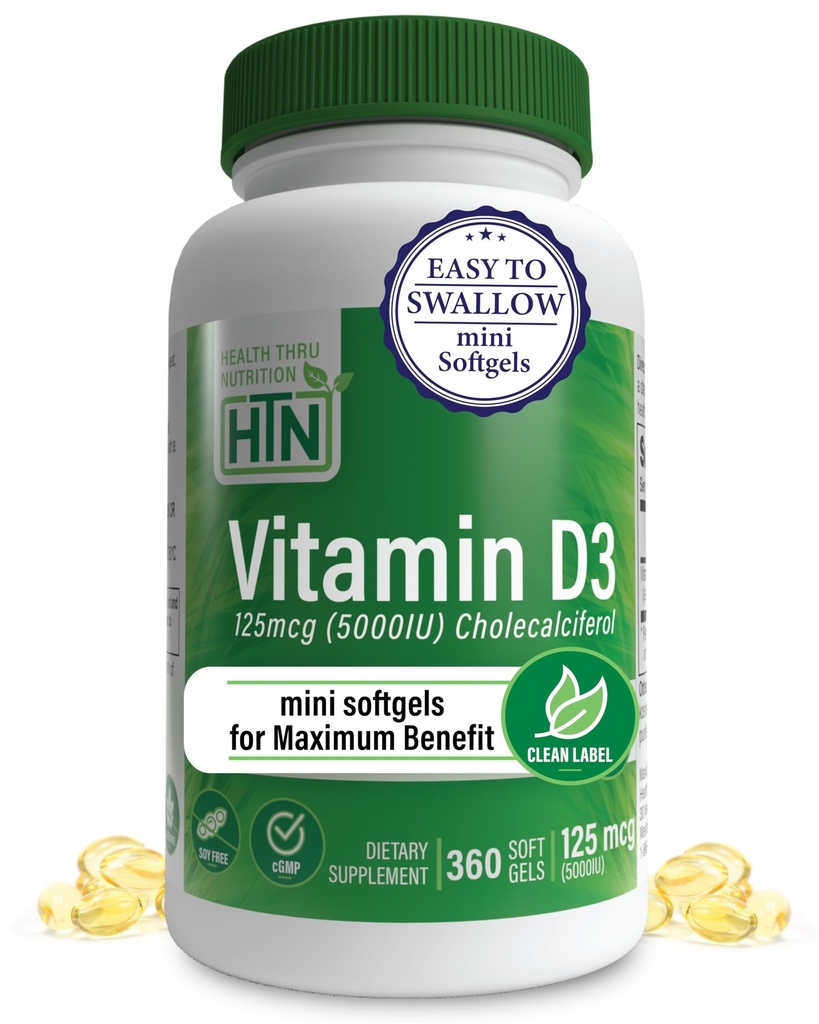 Υγεία Θρου Διατροφή Βιταμίνη D3 5000iu 360 Mini Softgels για την μέγιστη προσφορά  Βαθμός Βιολογικής Υποστήριξης Υγείας EVOO