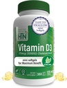 Health Thru Nutrition Vitamin D3 5000iu 360 Mini Softgels for Maximum Benefit Year Supply | 125mcg Cholecalciferol | 3rd Party Tested | Non-GMO USP Grade in Organic EVOO | Immune Health Support