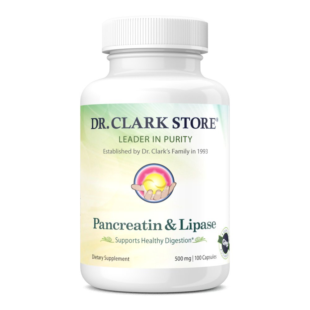 Clark Pancreatin και Lipase Enzyme Supplement, 500mg, 100 Ζελατίνες Κάψουλες
