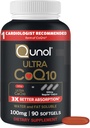Qunol Ultra CoQ10 100mg Softgels- 3x Καλύτερη Απορρόφηση, Αντιοξειδωτικό για την Καρδιά Υγεία & Ενέργεια Παραγωγή, Συνένζυμο Q10 Βιταμίνες και Συμπληρώματα, 3 Μήνες Προμήθεια, 90 Μέτρα