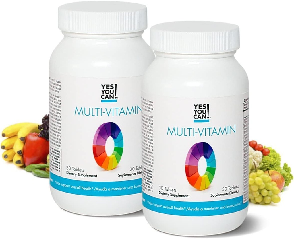 Ναι Μπορείς! Daily Multivitamins for Men and Women - Helps Assist Συνολική Υγεία & Ευεξία, Περιέχει Αντιοξειδωτικά, Πλούσια σε Βιταμίνη Α, Β, C & Ε - Daily Vitamins - 30 Tablets - 2 Pack