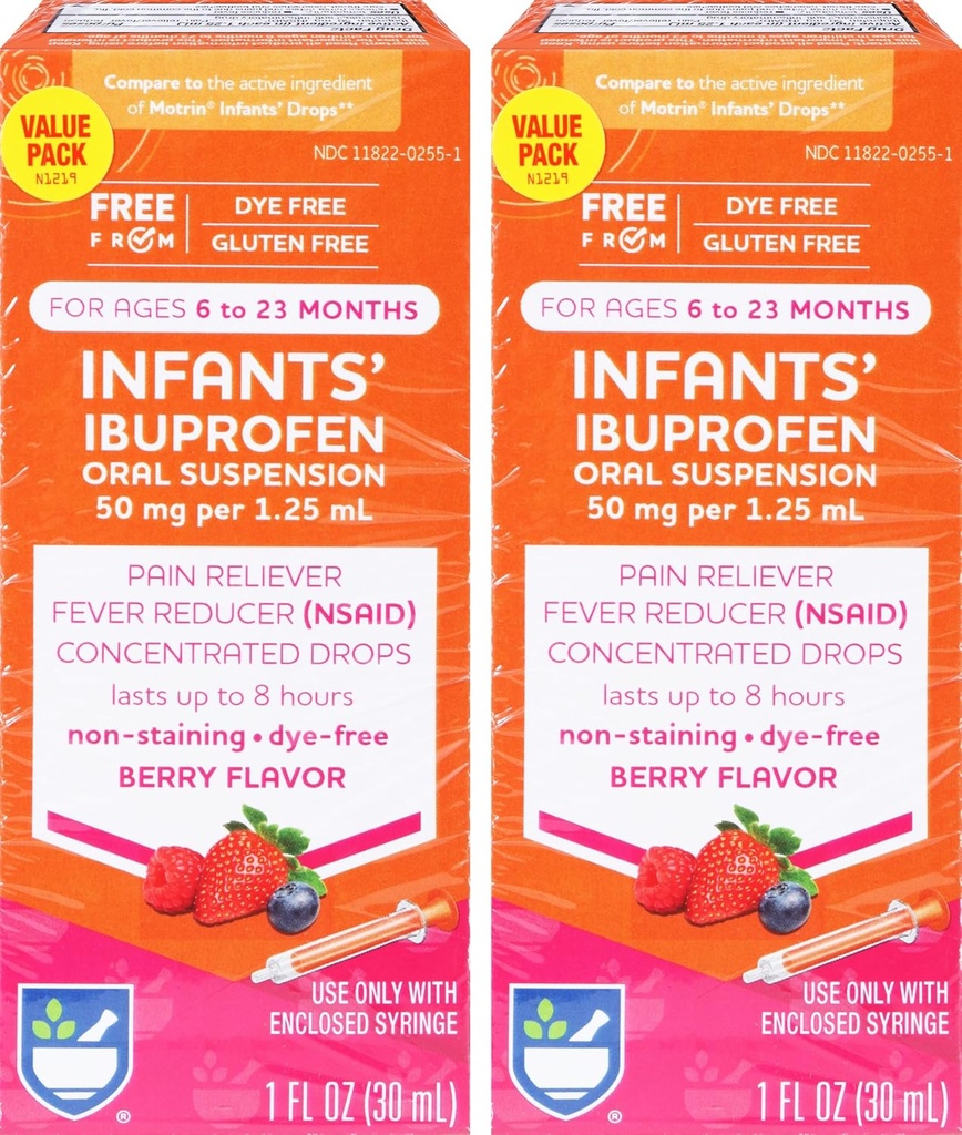 Dye-free Ibuprofen, Berry Flavor, 50 mg - 2 Συσκευασία Αξίας 