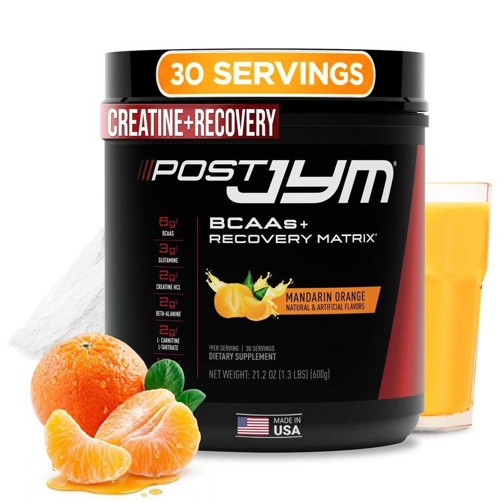 JYM Supplement Science Post JYM Active Matrix Mandarin Orange Amino Recovery Powder Pure Creatine HCL, BCAA’s, Glutamine, Carnitine, Betaine, Taurine για δύναμη, επισκευή, απόδοση 30 εξυπηρετήσεις
