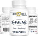 Bio-Tech Pharmacical B6-Folic Acid, 100 Κάψουλες – All-Φυσικό συμπλήρωμα – Υποστηρίζει Καρδιαγγειακό, Οστό, & Νευρικό Σύστημα Υγεία – Όχι Γαλακτοκομικά, Ψάρια, Γλουτένη, Φυστίκι, Σέλινο, Χαλάλ, & Σόγια – Όχι