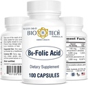 Bio-Tech Pharmacical B6-Folic Acid, 100 Κάψουλες – All-Φυσικό συμπλήρωμα – Υποστηρίζει Καρδιαγγειακό, Οστό, & Νευρικό Σύστημα Υγεία – Όχι Γαλακτοκομικά, Ψάρια, Γλουτένη, Φυστίκι, Σέλινο, Χαλάλ, & Σόγια – Όχι