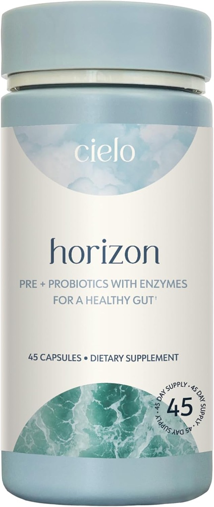 Cielo Daily Horizon Prebiotics - Probiotics για άνδρες και γυναίκες - Daily Probiotics 20 Δισεκατομμύρια CFU για ενήλικες Ουλίτιδα Υγεία - Περιέχει Digestive Ένζυμα Blend for Digestion of Nutrients (45 Day Supply)