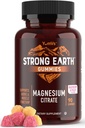 Ισχυρή Γη - Μαγνήσιο Citrate Gummies για Ενήλικες 250mg (90 Count) - Ηρεμία Gummies - Vegan Magnesium Gummies - Συμπλήρωμα για γυναίκες, άνδρες, εφήβους