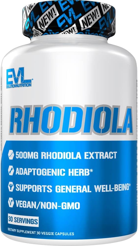 Αρωματικά Adaptogen Rhodiola Rosea Κάψουλες - 500mg Rhodiola συμπλήρωμα για Focus Energy και Mood Υποστήριξη - EVL συμπλήρωμα ήρεμου στρες με το εγκεφαλικό Focus Βιταμίνες για Ενήλικες - 30 Vegan Κάψουλες
