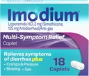 Imodium Multi-Symptom Relief Caplets, Loperamide Hydrochloride & Simethicone Anti-Diarrheal Medicine for The Relief of Diarrhea, Gas, Bloating, Cramps & Pressure, HSA/FSA Επιλέξιμη, 18 ct