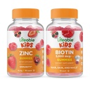 Ζωηρό Zinc Kids + Biotin Kids, Gummies Bundle - μεγάλη γεύση, συμπλήρωμα βιταμινών, χωρίς γλουτένη, GMO δωρεάν, μασώμενη κοιλιά