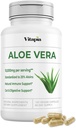 Organic Aloe Vera Capses 20% Aloins Supplement - Pure Inner Leaf Gel Συμπυκνωμένο - Digestive, Gut Health, Skin, Immune Support - 120 Count - Non-GMO, Gluten-Free, Vegan