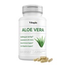 Organic Aloe Vera Capses 20% Aloins Supplement - Pure Inner Leaf Gel Συμπυκνωμένο - Digestive, Gut Health, Skin, Immune Support - 120 Count - Non-GMO, Gluten-Free, Vegan