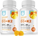 DR. MORITZ Βιταμίνη D3 Gummies (5000 IU) με K2 - για Ενήλικες και Παιδιά - Βιταμίνη D3 K2 Gummies για Ανοσολογική Υποστήριξη & Υγεία των Οστών - Vegan, Χωρίς Ζάχαρη, Χωρίς Γλουτένη (120 Count)