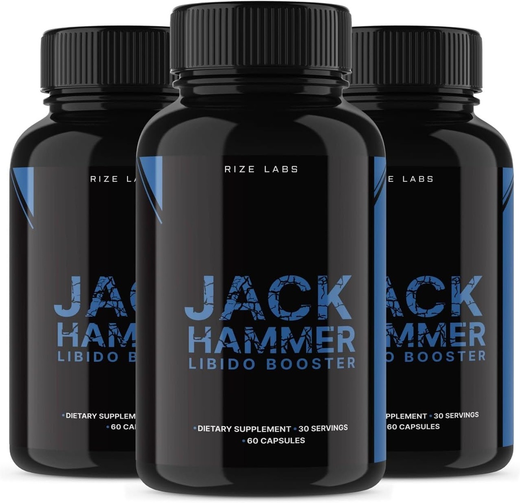 rize labs - Jack Hammer Libido Booster συμπλήρωμα για τους άνδρες, ισχυρή όλα φυσική φόρμουλα για να βελτιώσει την απόδοση (180 κάψουλες)
