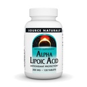 Source Naturals Alpha Lipoic Acid 200 mg Υποστηρίζει τον υγιή μεταβολισμό ζάχαρης, τη λειτουργία του ήπατος και την παραγωγή ενέργειας - 120 δισκία