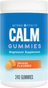 Φυσικό Vitality Calm, Magnesium Citrate Supplement, Stress Relief Gummies, Υποστηρίζει μια υγιή απάντηση στο στρες, χωρίς γλουτένη, Vegan, Orange, 240 Gummies