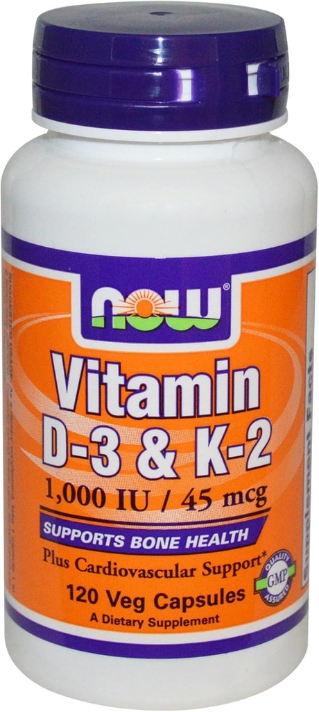 Vitamin D-3 & K-2 120 VegiCaps (Pack of 2)
