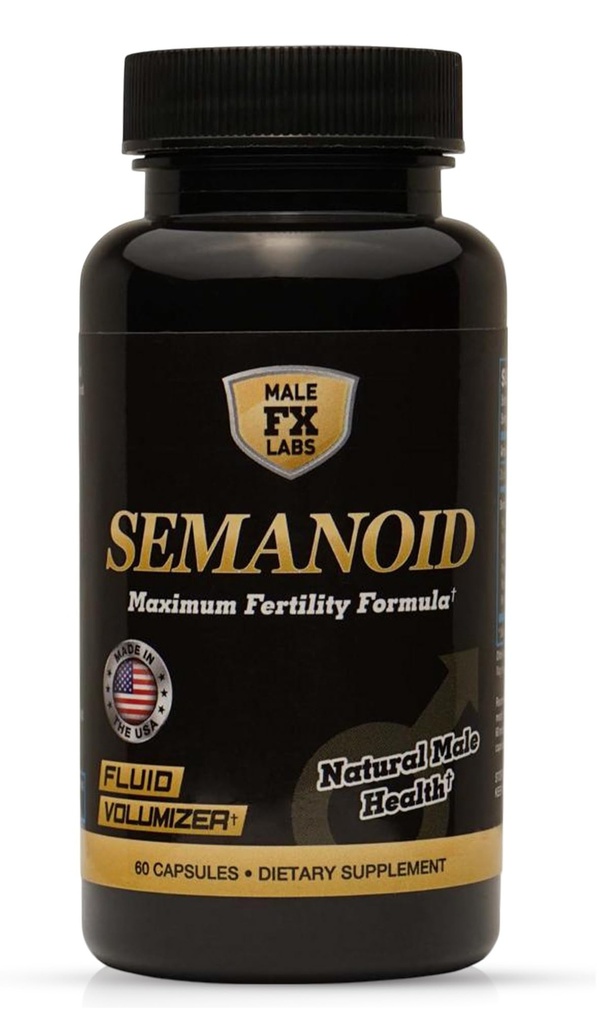 SEMANOID (60 Caps) Μέγιστη Φόρμουλα Γονιμότητας και Volumizer Semen - Προηγμένα Συστατικά Γονιμότητας και Ανδρική Προγεννητική Βιταμίνη Blend, 1 μήνα προσφοράς