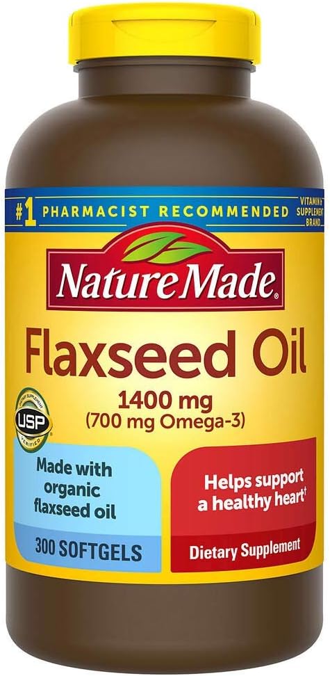 Φτιαγμένο οργανικό έλαιο λιναριού 1400 mg Omega-3 700 mg 300 Softgels