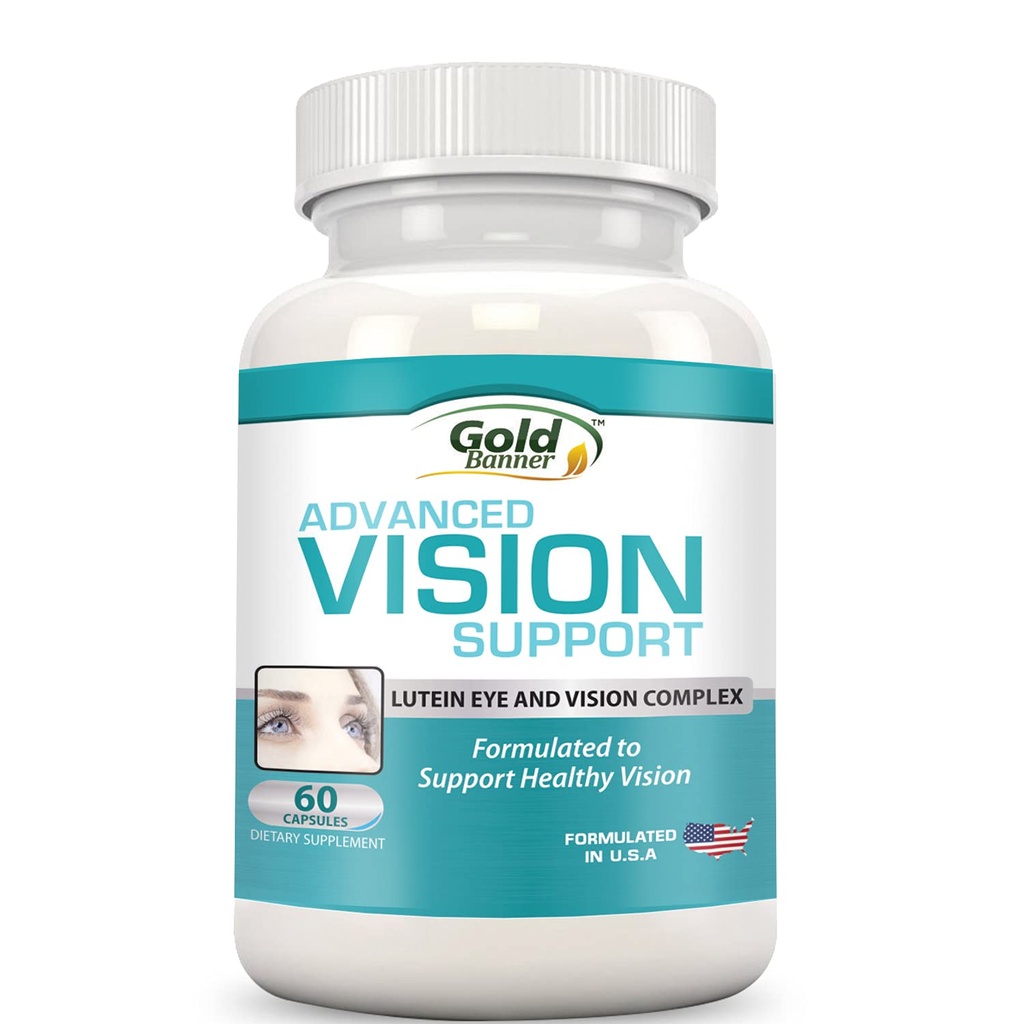 Lutein Eye Vitamins – Vision Support Complex for Eye Health, Made in USA | With bilberry, zinc & grapeseed, supports retina & macular health, all-natural eye & vision care with essential vitamins
