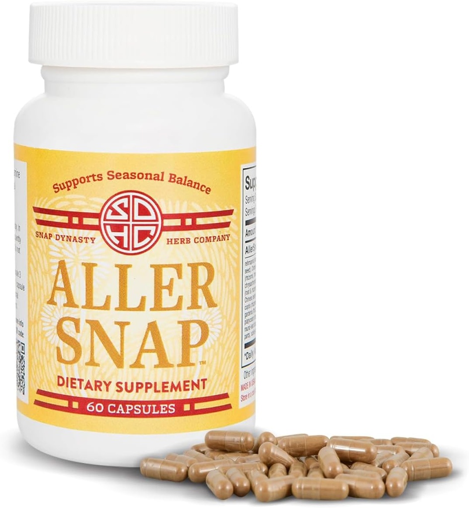 Snap Dynasty Aller Snap - 60ct Κάψουλες, Συσκευασία 1 - Plant Based Εποχική Υποστήριξη για Υγιεινή απάντηση ισταμίνης, συμπλήρωμα υποστήριξης ισταμίνης, Δεν Αντενδείξεις