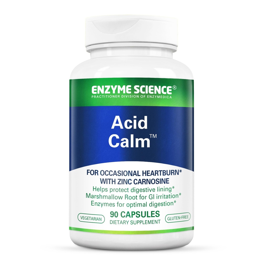 Enzyme Science Acid Calm, 90 Κάψουλες – για Περιστασιακά Καψίματα και Δυσπεψία – Συμπλήρωμα Ενζύμων Διέγερσης – Digestive Aid – Καψάκια χορτοφάγων