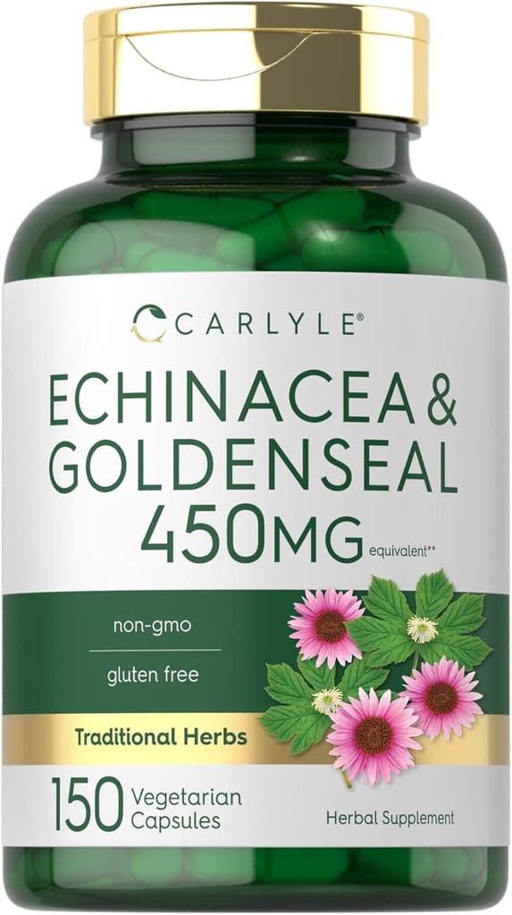 Carlyle Echinacea Goldenseal Capsules | 150 Count | Vegetarian, Non-GMO, Gluten Free