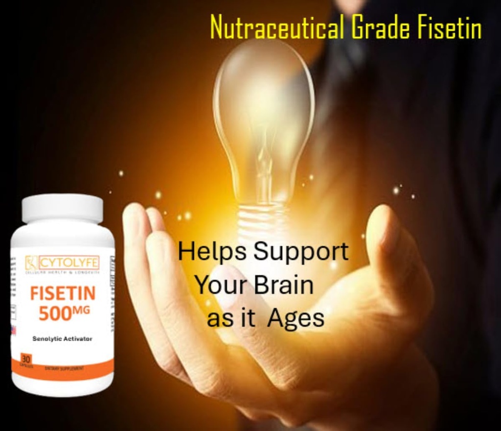 Fisetin 500mg 98% Καθαρή Fisetin 500mg Θεραπευτική Δόση 30 Καψάκια Αισθητικός ενεργοποιητής Αντιγηραντική Μακροζωία