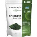 MRM Organic Spirulina Powder - for Women & Men - Pure Green Algae Superfood with Natural Plant Protein, Vitamins, Minerals, and Healthy Antioxidants-Vegan, Free of Additives & Gluten - 40 Servings
