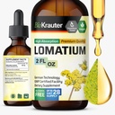 BIO KRAUTER Χρώμα ρίζας λωματίου - Συμπλήρωμα αναπνευστικής υποστήριξης Vegan - Lomatium Dissectum Liquid Extract - Αλκοόλ & Ζάχαρη Χωρίς - 2 FL.Oz.