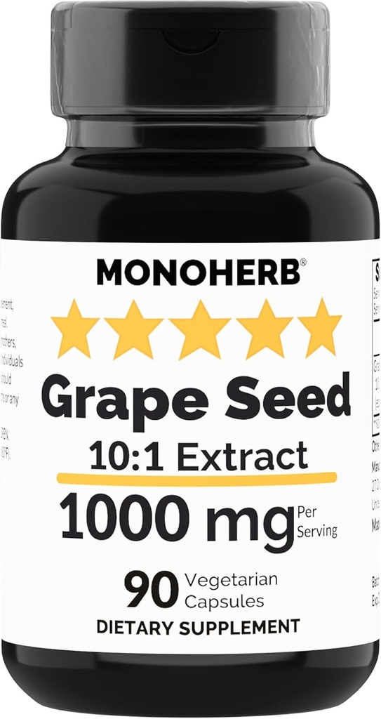 MONOHERB Grape Seed Extract 1000 mg - 90 Vegetarian Capsules