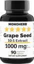MONOHERB εκχύλισμα σπόρων σταφυλιών 1000 mg - 90 κάψουλες χορτοφάγων
