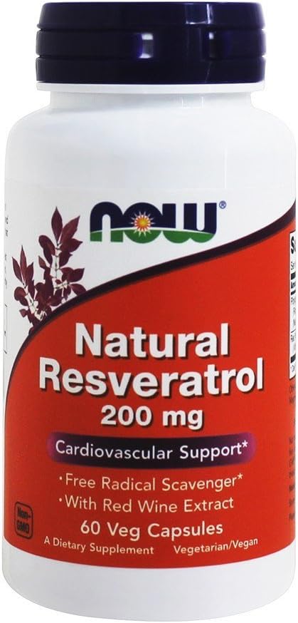 Natural Resveratrol, 200 Mg, 60 Capsules by Now Foods