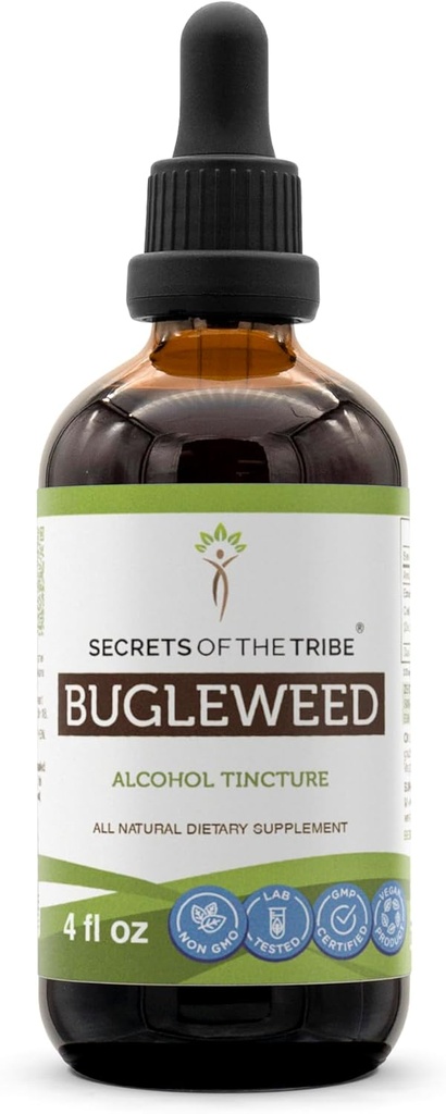 Μυστικά της φυλής Bugleweed Υγρό εκχύλισμα αλκοόλης, Bugleweed (Lycopus Virginicus) Αποξηραμένο συμπλήρωμα βαφής βοτάνων (4 FL OZ)