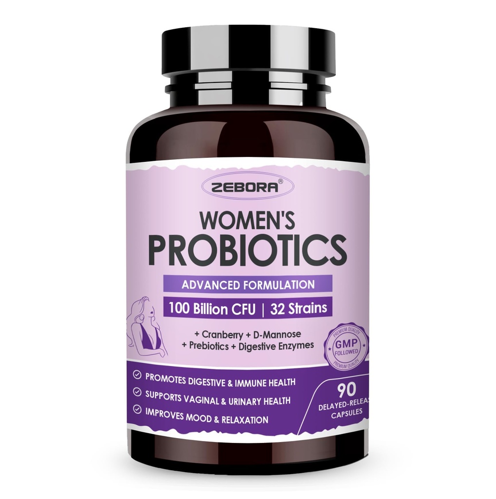 ZEBORA Προβιοτικά για τις γυναίκες Digestive Health with Enzymes & Prebiotics 100 Billion CFUs