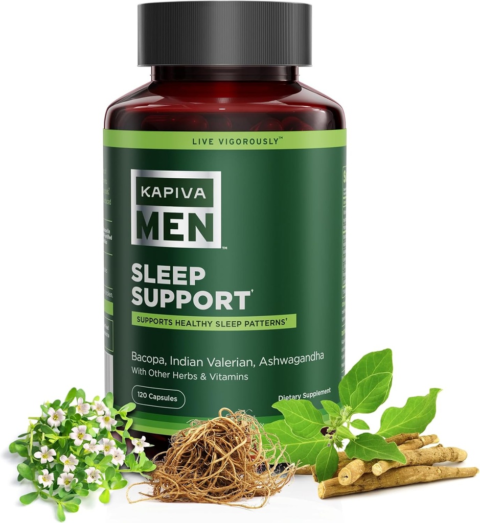 Συμπλήρωμα υποστήριξης ύπνου με Bacopa, Valerian, Ashwagandha, και άλλα βότανα και βιταμίνες, υποστηρίζει υγιή πρότυπα ύπνου, 60 ημέρες προσφοράς, 120 κάψουλες
