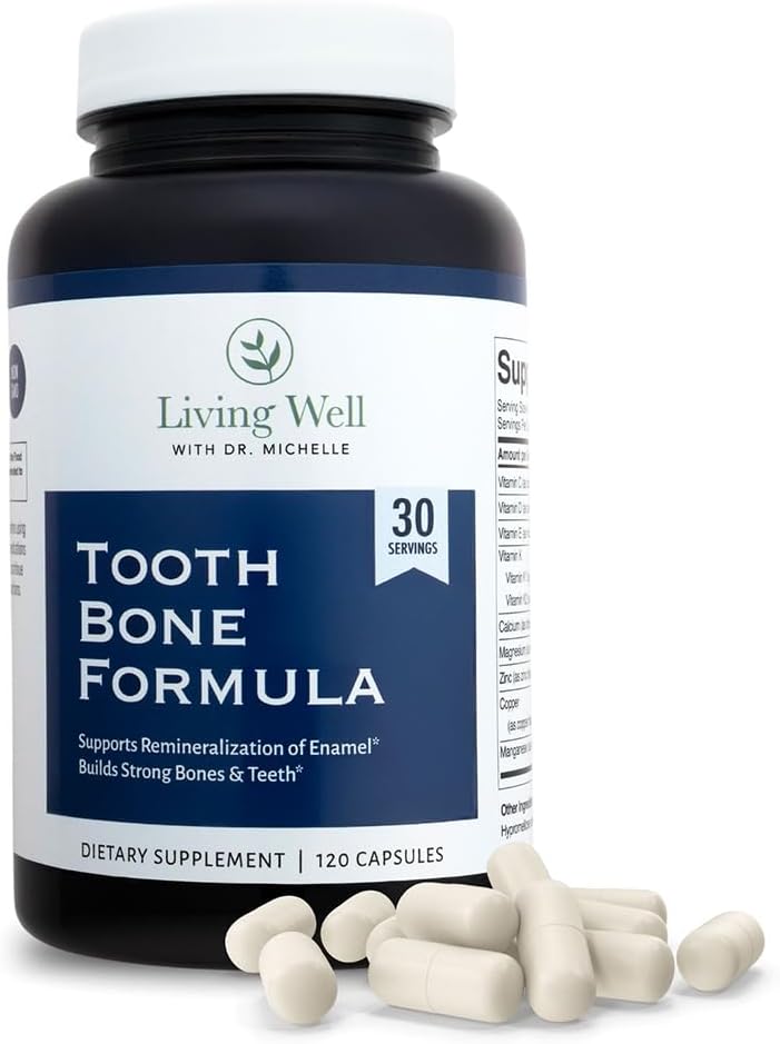 Living Well with Dr. Michelle Towth & Bone Formula - Συμπλήρωμα ασβεστίου για την αντοχή των οστών & την υποστήριξη των δοντιών, D3 + K2, 120 κάψουλες, μη GMO, χωρίς γλουτένη