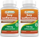 Best Naturals Ισοφλαβόνες Σόγιας 750 mg 120 Κάψουλες (120 Count (Pack of 2))
