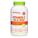 NutriBiotic – Βιταμίνη C + βιταμίνη D3 & ψευδάργυρος, 250 κάψουλες 
