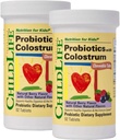 CHILDLIFE ESSENTIALS ChildBiotics with Colostrum- Probiotics for Kids, Probiotics for Digestive Health, Chewables, Children's Probiotic, Colostrum for Kids - Natural Berry, 92 Tablets (Pack of 2)