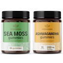 HERBAMAMA Sea Moss and Ashwagandha Kit - Bundle των 1600 mg Sea Moss με Bladderwrack & Ashwagandha Root Gummies - Vegan, Non-GMO, Gelatin-Free - 2 Pack
