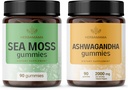 HERBAMAMA Sea Moss and Ashwagandha Kit - Bundle των 1600 mg Sea Moss με Bladderwrack & Ashwagandha Root Gummies - Vegan, Non-GMO, Gelatin-Free - 2 Pack
