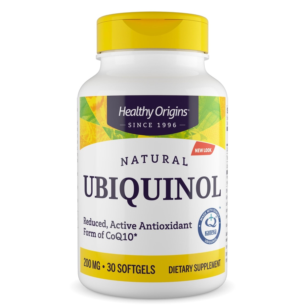 Υγιής Προέλευση Ubiquinol (ενεργή μορφή CoQ10), 200 mg - Συμπλήρωμα Ubiquinol για την υποστήριξη της υγείας της καρδιάς & αντιοξειδωτικών - συμπλήρωμα χωρίς γλουτένη και μη ΓΤΟ - 30 Softgels