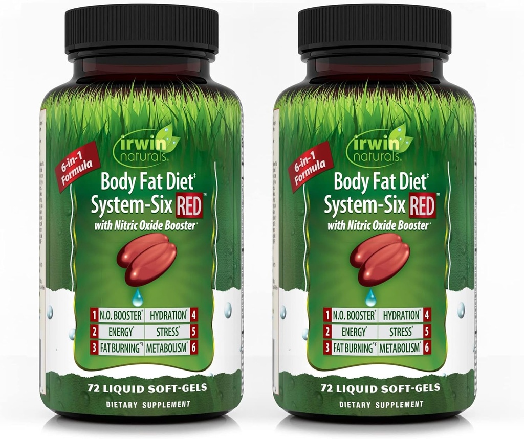 Irwin Naturals Fat Diet Σώμα Σύστημα-Six RED – 72 Liquid Soft-Gels - 2 Pack
