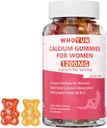 Ασβέστιο Gummies για γυναίκες 1200 mg, Μοναδική Φόρμουλα με Φολικό, B6, B12, D3, Μαγνήσιο, Ψευδάργυρο, Κιτρικό Ασβέστιο Chewable Supplement για τα οστά, την υγεία του δέρματος, 60 Count